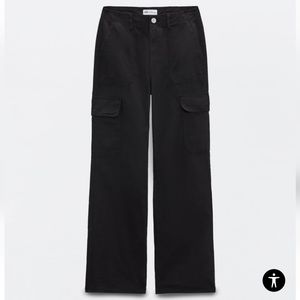 ZARA Black Straight Leg Cargo Pants